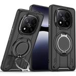For Redmi Note 14 Pro 5G Rotating Ring Holder Magnetic MagSafe Phone Case(Black)