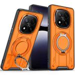 For Redmi Note 14 Pro 5G Rotating Ring Holder Magnetic MagSafe Phone Case(Orange)