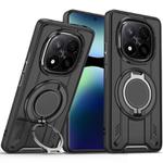 For Redmi Note 14 Pro+ 5G Rotating Ring Holder Magnetic MagSafe Phone Case(Black)