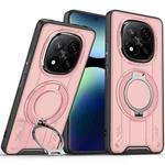 For Redmi Note 14 Pro+ 5G Rotating Ring Holder Magnetic MagSafe Phone Case(Pink)
