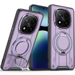 For Redmi Note 14 Pro+ 5G Rotating Ring Holder Magnetic MagSafe Phone Case(Purple)