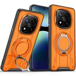 For Redmi Note 14 Pro+ 5G Rotating Ring Holder Magnetic MagSafe Phone Case(Orange)