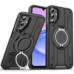 For Samsung Galaxy A15 5G / 4G Rotating Ring Holder Magnetic MagSafe Phone Case(Black)