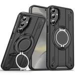 For Samsung Galaxy S25 / S24 5G Rotating Ring Holder Magnetic MagSafe Phone Case(Black)