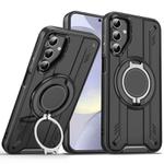For Samsung Galaxy S25+ / S24+ 5G Rotating Ring Holder Magnetic MagSafe Phone Case(Black)