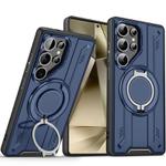For Samsung Galaxy S24 Ultra 5G Rotating Ring Holder Magnetic MagSafe Phone Case(Blue)