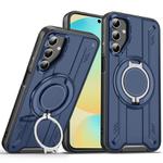 For Samsung Galaxy S24 FE 5G Rotating Ring Holder Magnetic MagSafe Phone Case(Blue)