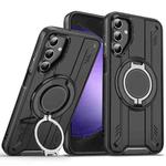 For Samsung Galaxy S23 FE 5G Rotating Ring Holder Magnetic MagSafe Phone Case(Black)