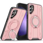For Samsung Galaxy S23 FE 5G Rotating Ring Holder Magnetic MagSafe Phone Case(Pink)