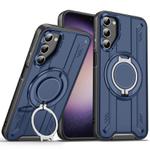 For Samsung Galaxy S23 5G Rotating Ring Holder Magnetic MagSafe Phone Case(Blue)