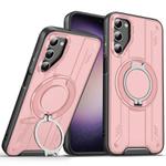 For Samsung Galaxy S23 5G Rotating Ring Holder Magnetic MagSafe Phone Case(Pink)
