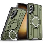 For Samsung Galaxy S23+ 5G Rotating Ring Holder Magnetic MagSafe Phone Case(Green)