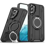 For Samsung Galaxy S22 5G Rotating Ring Holder Magnetic MagSafe Phone Case(Black)