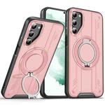 For Samsung Galaxy S22+ 5G Rotating Ring Holder Magnetic MagSafe Phone Case(Pink)