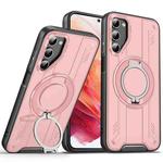 For Samsung Galaxy S21 5G Rotating Ring Holder Magnetic MagSafe Phone Case(Pink)