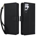For Samsung Galaxy S25 Ultra 5G Multi-Card Wallet RFID Leather Phone Case(Black)