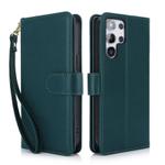 For Samsung Galaxy S25 Ultra 5G Multi-Card Wallet RFID Leather Phone Case(Green)