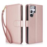 For Samsung Galaxy S25 Ultra 5G Multi-Card Wallet RFID Leather Phone Case(Rose Gold)