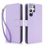 For Samsung Galaxy S25 Ultra 5G Multi-Card Wallet RFID Leather Phone Case(Light Purple)