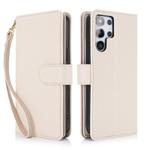 For Samsung Galaxy S25 Ultra 5G Multi-Card Wallet RFID Leather Phone Case(Apricot)