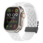 For Apple Watch 46mm / 49mm / 45mm / 44mm Kalebol Mesh Umbrella Buckle Silicone Watch Strap(White)