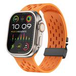 For Apple Watch 46mm / 49mm / 45mm / 44mm Kalebol Mesh Umbrella Buckle Silicone Watch Strap(Orange)