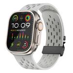 For Apple Watch 46mm / 49mm / 45mm / 44mm Kalebol Mesh Umbrella Buckle Silicone Watch Strap(Grey)