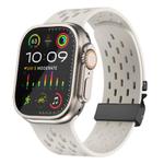 For Apple Watch 46mm / 49mm / 45mm / 44mm Kalebol Mesh Umbrella Buckle Silicone Watch Strap(Starlight)