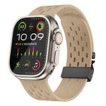 For Apple Watch 42mm / 41mm / 40mm / 38mm Kalebol Mesh Umbrella Buckle Silicone Watch Strap(Milk Tea)
