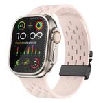 For Apple Watch 42mm / 41mm / 40mm / 38mm Kalebol Mesh Umbrella Buckle Silicone Watch Strap(Sand Pink)
