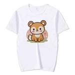 Squirrel Printed Round Neck Modal Short Sleeve T-shirt Print On Your Demand, Size:M(White)