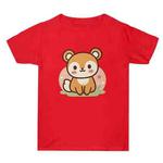 Squirrel Printed Summer Baggy Cotton Short Sleeve T-shirt Print On Your Demand, Size:XXXL(Red)