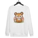 Squirrel Printed Casual Loose Round Neck Sweatshirt Print On Your Demand, Size:XS(White)