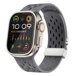 For Apple Watch 46mm / 49mm / 45mm / 44mm Kalebol Mesh Silver Umbrella Buckle Silicone Strap(Space Grey)