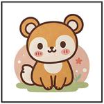 Squirrel Decorative Painting with PS Frame Print On Your Demand, Size:30x30cm