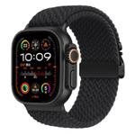 For Apple Watch 46mm / 49mm / 45mm / 44mm Kalebol Wide Umbrella Braided Strap(Black)