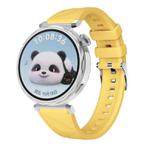 Kalebol 18mm Universal Diamond Embossed Silicone Strap(Yellow)