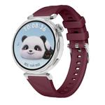 Kalebol 18mm Universal Diamond Embossed Silicone Strap(Wine Red)