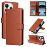 For Redmi Note 14 5G / Poco M7 Pro 5G 3-Card Slots Multifunctional Leather Phone Case(Brown)