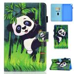 For Samsung Galaxy Tab A7 10.4 2020 T500 Colored Drawing Stitching Horizontal Flip Leather Case, with Holder & Card Slots(Panda)