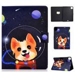 For iPad Air 2022 / 2020 10.9 Electric Pressed Colored Drawing Horizontal Flip Leather Case with Holder & Card Slots & Sleep / Wake-up Function(Space Dog)