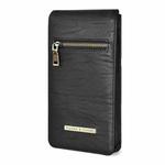 PULOKA 6.7 inch PU Zip Wallet Phone Waist Bag(Black)