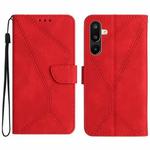 For Samsung Galaxy F16 5G / M16 5G Stitching Embossed Leather Phone Case(Red)