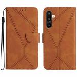 For Samsung Galaxy F16 5G / M16 5G Stitching Embossed Leather Phone Case(Brown)