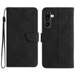 For Samsung Galaxy F16 5G / M16 5G Stitching Embossed Leather Phone Case(Black)
