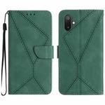 For Samsung Galaxy F06 5G / M06 5G Stitching Embossed Leather Phone Case(Green)