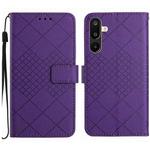 For Samsung Galaxy F16 5G / M16 5G Rhombic Grid Texture Leather Phone Case(Purple)