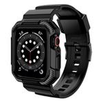 For Apple Watch 42mm / 41mm / 40mm / 38mm VIETAO Carbon Fiber Silicone Strap(Black)