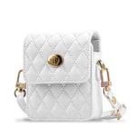 For Samsung Galaxy Z Flip Series VIETAO Rhombic Texture Bag PU Fold Phone Case(White)