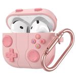 For AirPods 4 Game Console Style Wireless Earphone Silicone Case(Pink)